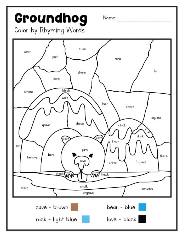 Groundhog Day Coloring Sheet