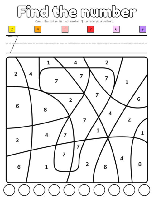 Free Number Recognition Worksheets - Number Color by Number