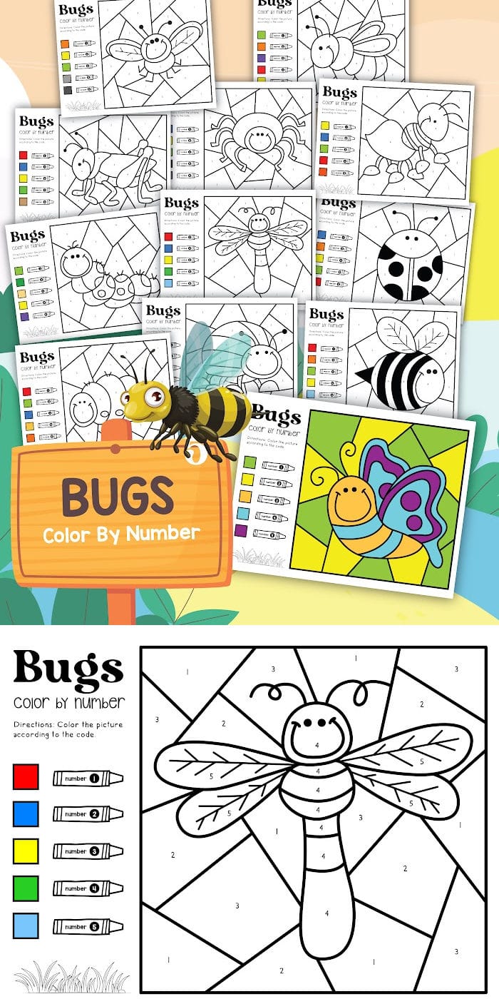 Insect Coloring Pages Ladybug Coloring Bug Color by Number
