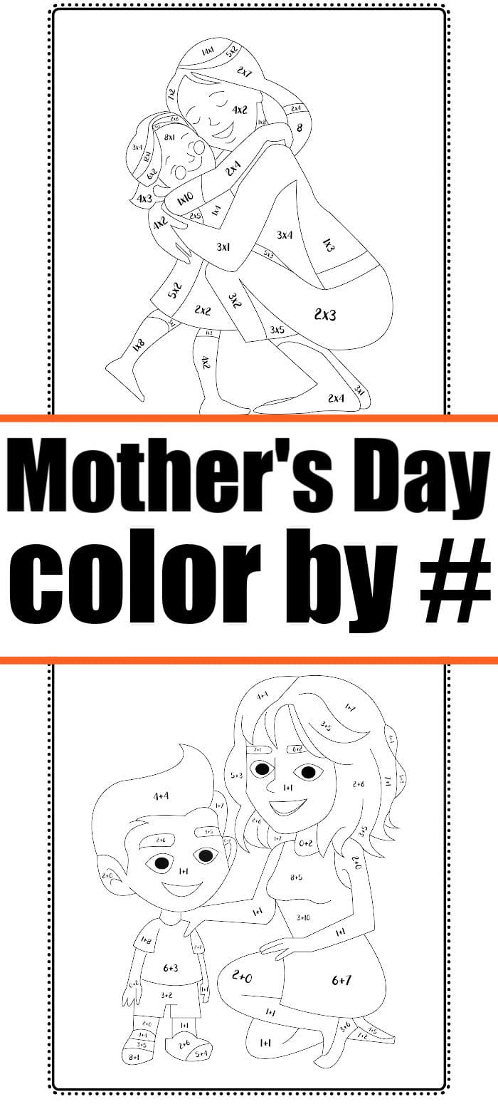 Free Mothers Day Color by Number PDF Coloring Pages
