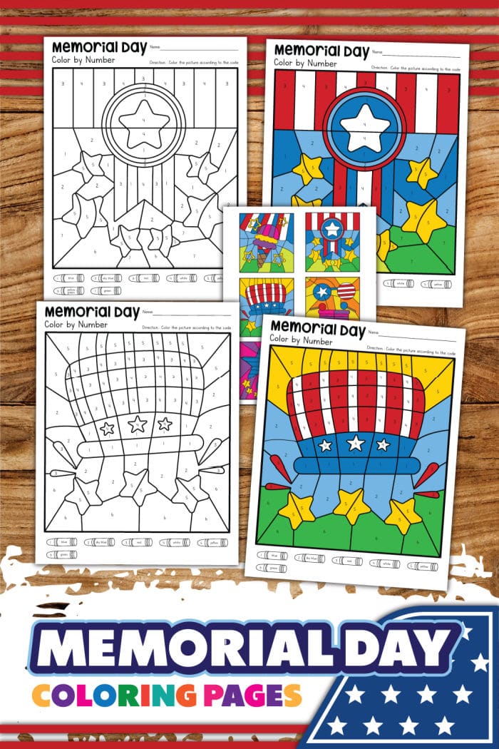 4th of July Color by Number Sheets Are Perfect Activity for Kindergarten,  Color Guide for Kids, Printable 4th of July Themed Coloring Page 