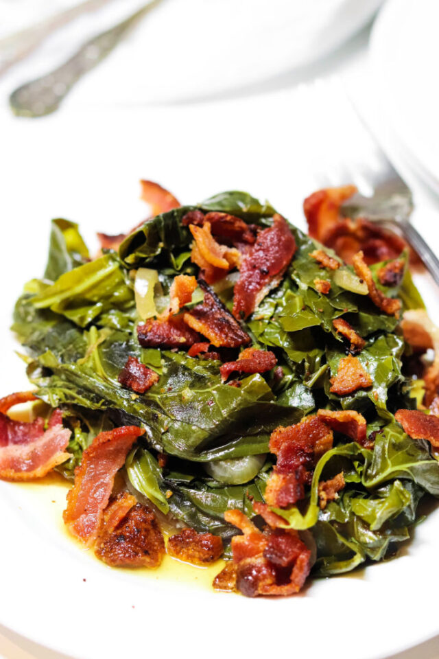 Slow Cooker Collard Greens Crockpot Collard Greens with Bacon