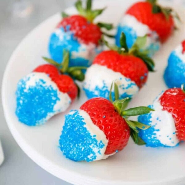 red white and blue strawberries