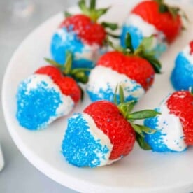 red white and blue strawberries