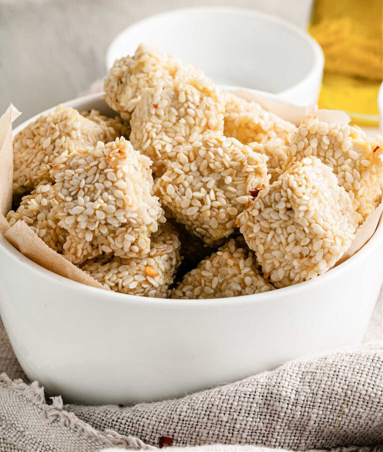 Crispy Baked Tofu Nuggets with Nutritional Yeast