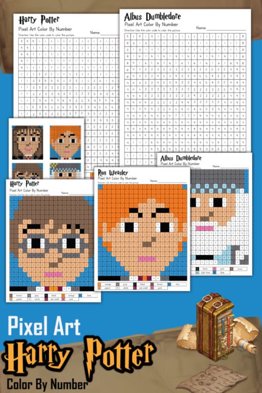 Free Harry Potter Pixel Art Pages - Harry Potter Color by Number