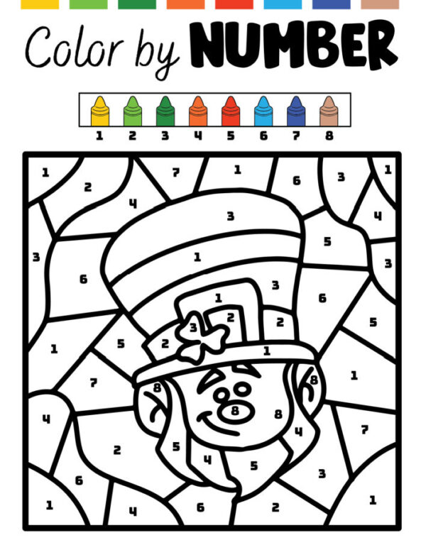 Free St Patricks Day Color by Number Printables for Kids PDF