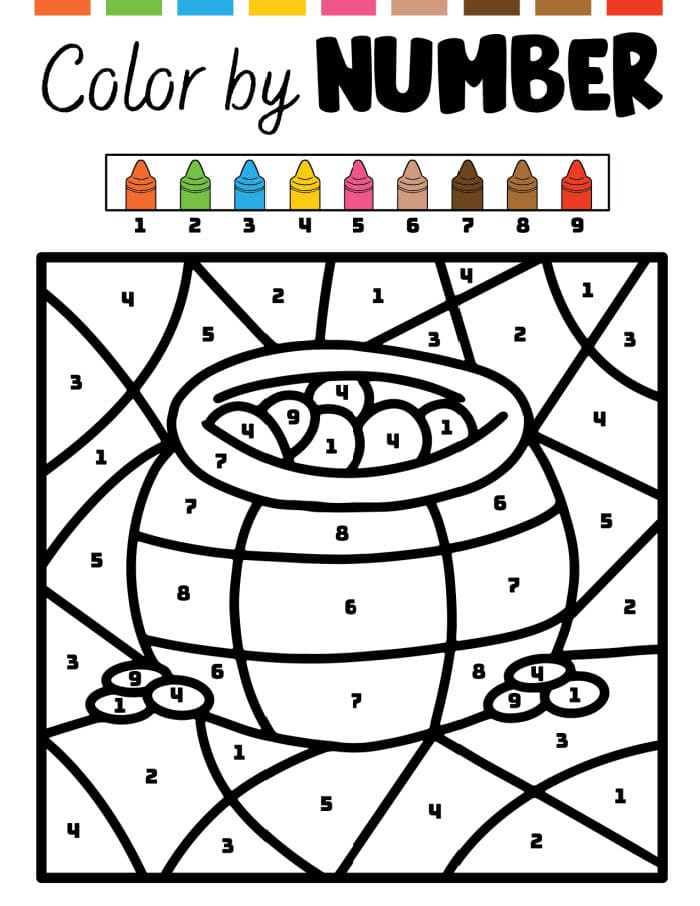 St. Patrick's Day Coloring Sheets  Color by Number Dot Marker Worksheets