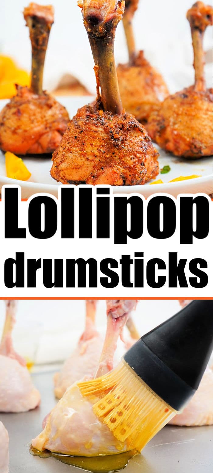 Lollipop Chicken Drumsticks Baked in the Oven, Grilled on BBQ
