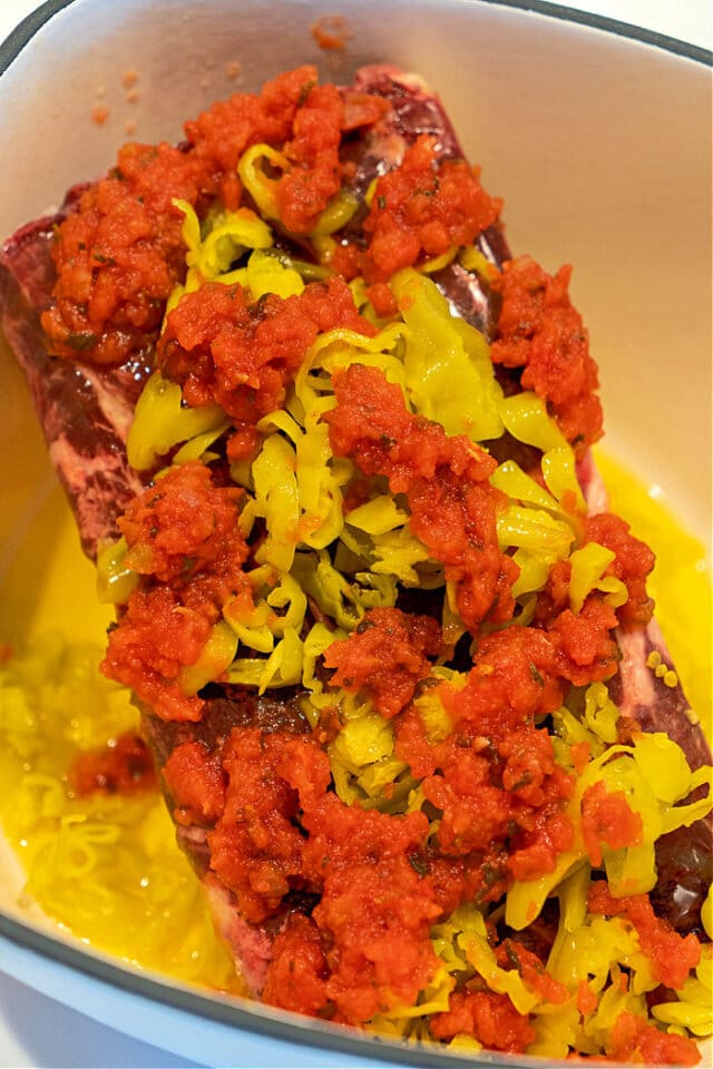 Shredded Beef From Frozen in Dutch Oven Just 3 Ingredients!