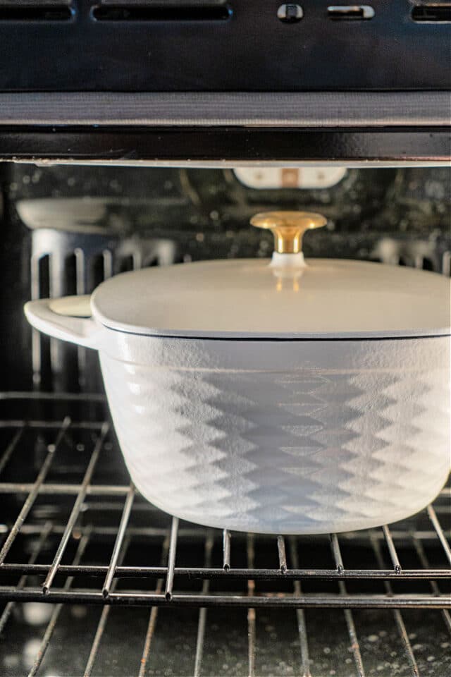 Shredded Beef From Frozen in Dutch Oven Just 3 Ingredients!