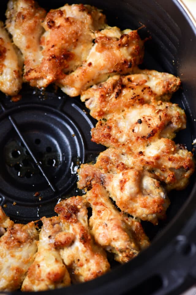 Crispy Instant Pot Air Fryer Chicken Wings Garlic Parmesan