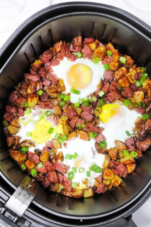 Air Fryer Corned Beef Hash with Eggs (or without) Ninja Foodi