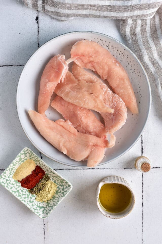 Raw Frozen Chicken Tenderloins in Air Fryer No Breading