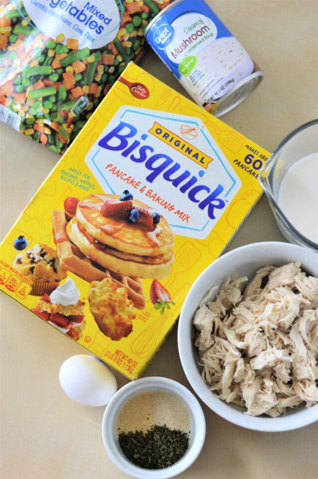 Chicken Bisquick Pot Pie with Frozen Vegetables or Canned VegAll