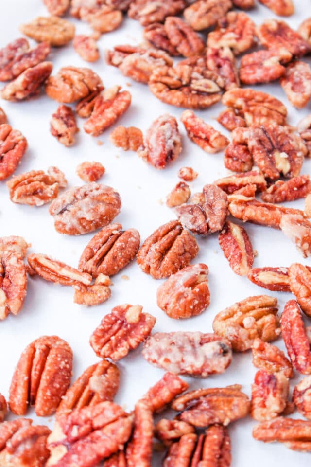 Quick Candied Pecans on Stove top No Egg