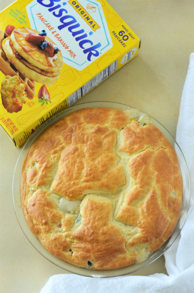 Chicken Bisquick Pot Pie with Frozen Vegetables or Canned VegAll