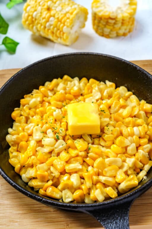 Honey Butter Skillet Corn with Canned Corn or Frozen Corn