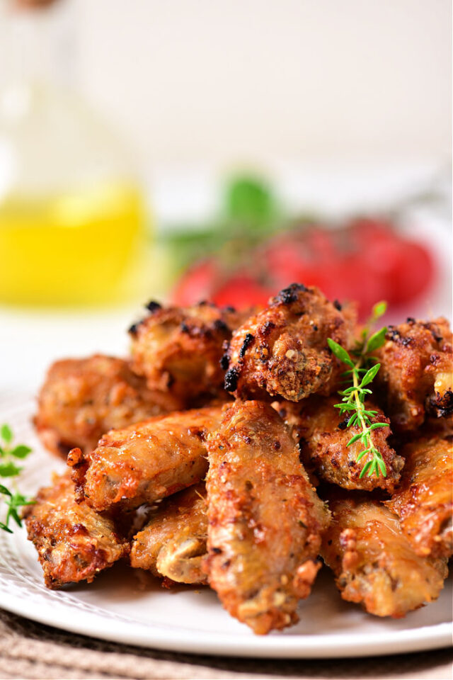 Crispy Instant Pot Air Fryer Chicken Wings Garlic Parmesan
