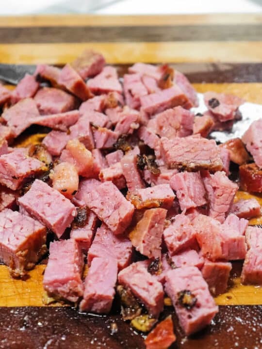 Air Fryer Corned Beef Hash with Eggs (or without)