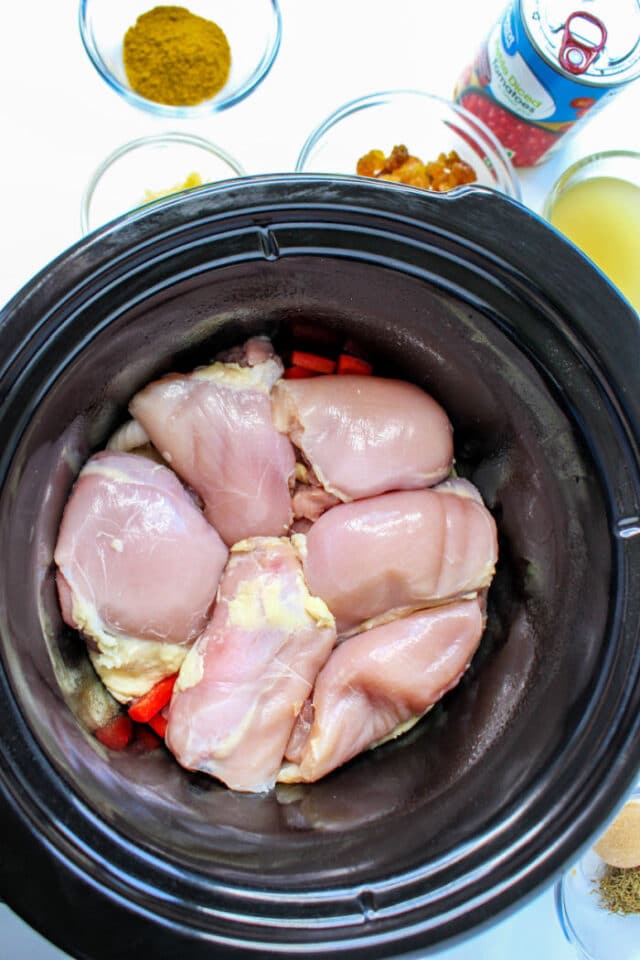 Slow Cooker Mexican Shredded Chicken Thighs with Rotel