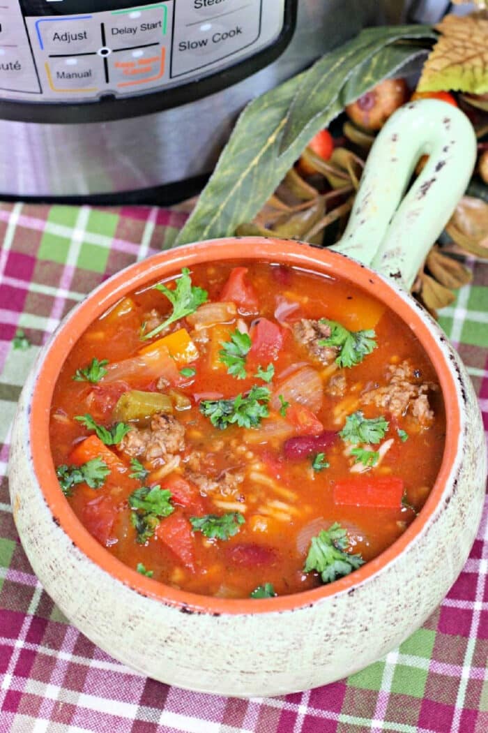 pressure cooker stuffed pepper soup