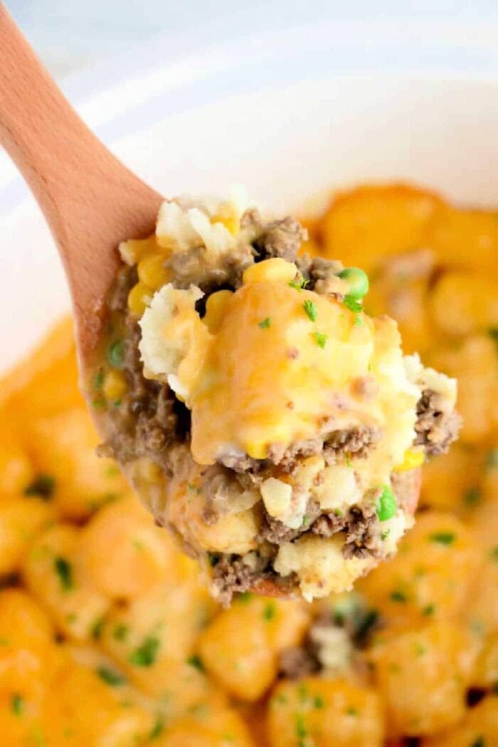 Crock Pot Tater Tot Casserole with Cream of Mushroom