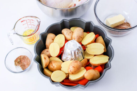 Rotisserie Chicken In Oven - Bundt Pan Chicken And Vegetables