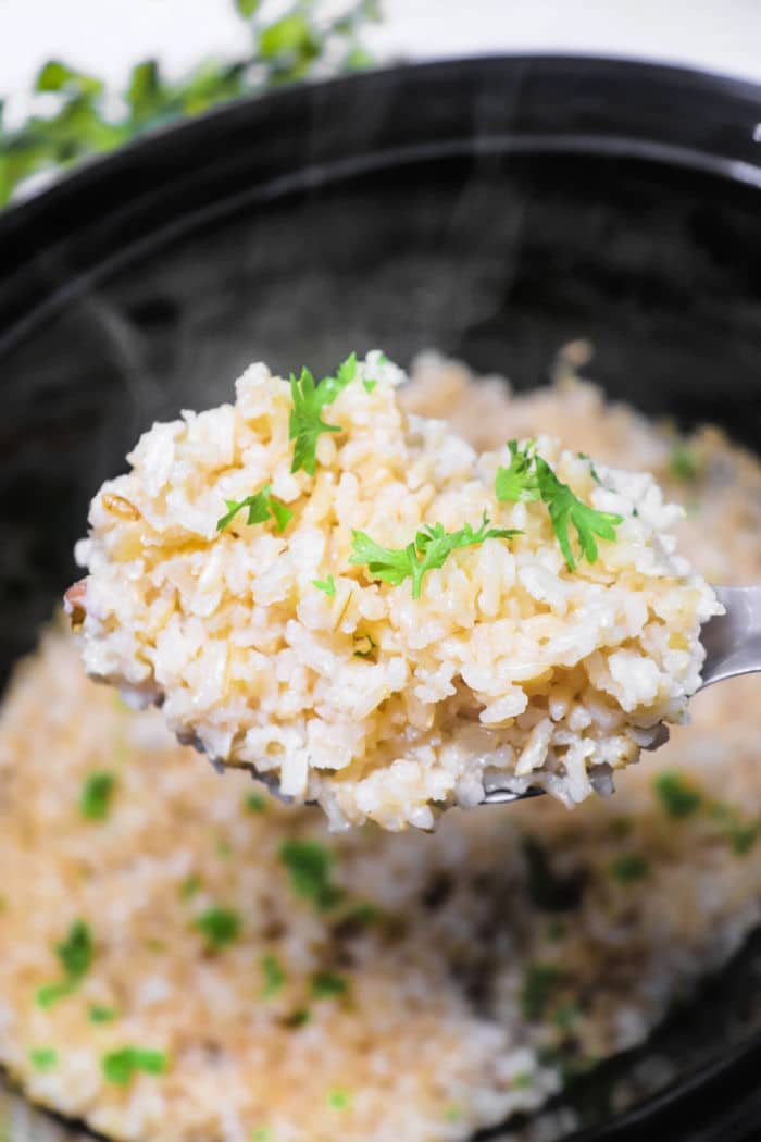 Easy Slow Cooker Brown Rice