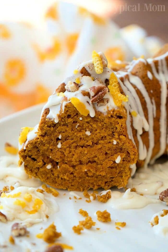 Pumpkin Spice Bundt Cake with Brown Sugar Glaze - Mom Loves Baking