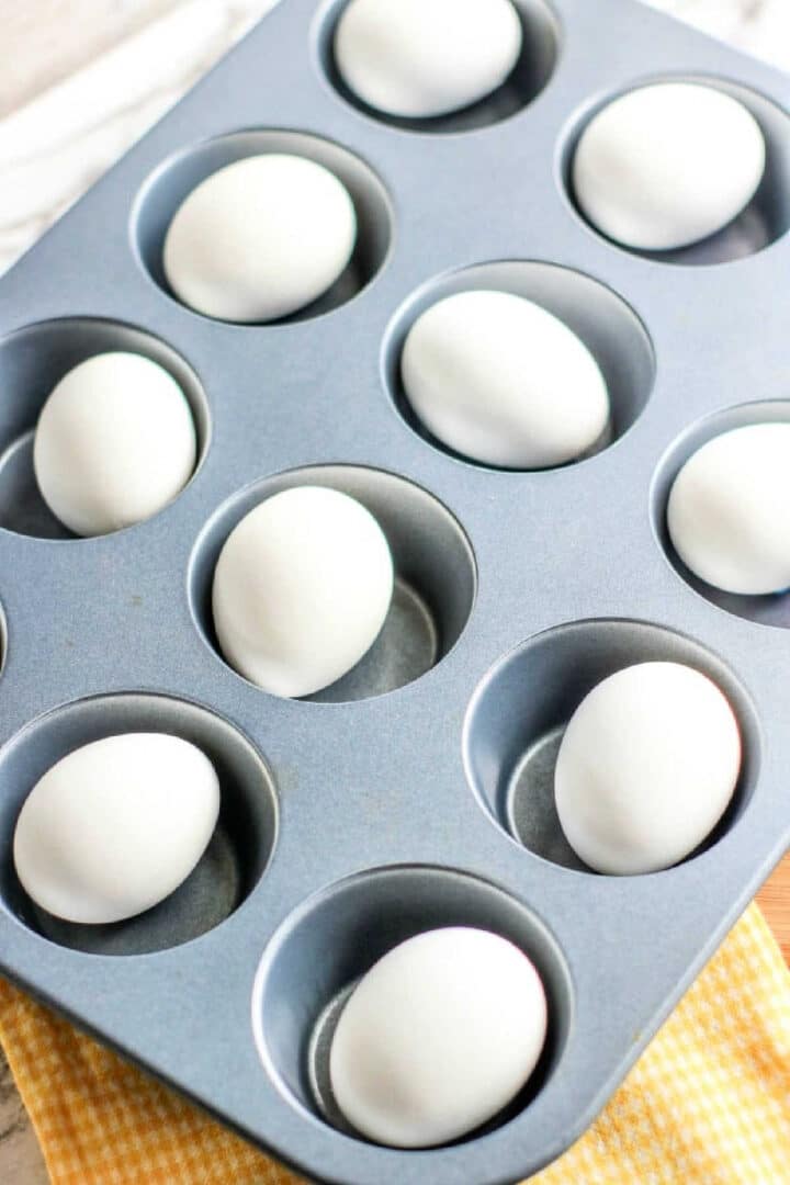 How to Hard Boil Eggs in Oven Muffin Tin Hard Boiled Eggs