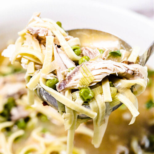Spicy Chicken Noodle Soup with Leftover Chicken or Fresh Meat