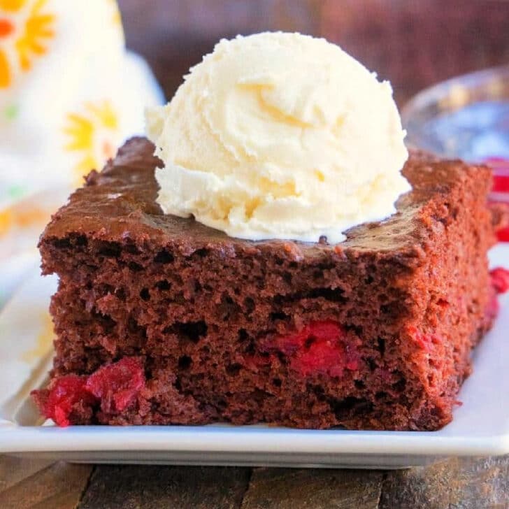 Chocolate Cherry Dump Cake with Cake Mix Pie Filling Cake