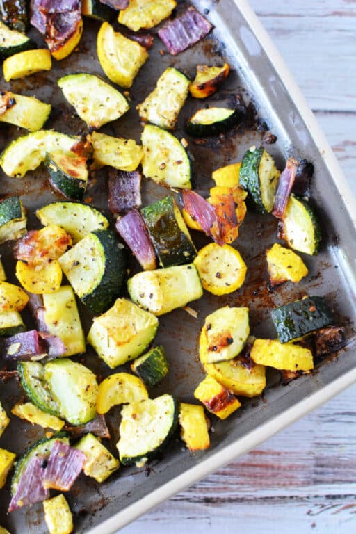 Roasted Zucchini and Squash Squash and Zucchini and Onions