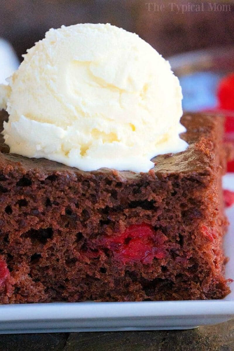 Chocolate Cherry Dump Cake with Cake Mix Pie Filling Cake