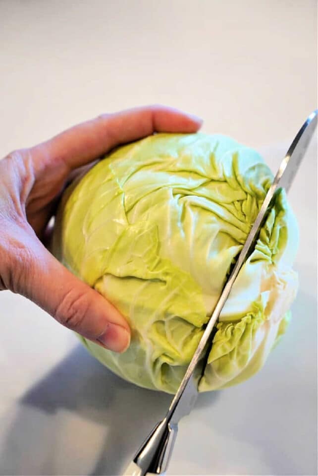 How To Cut Cabbage By Hand Into Steaks Wedges Squares