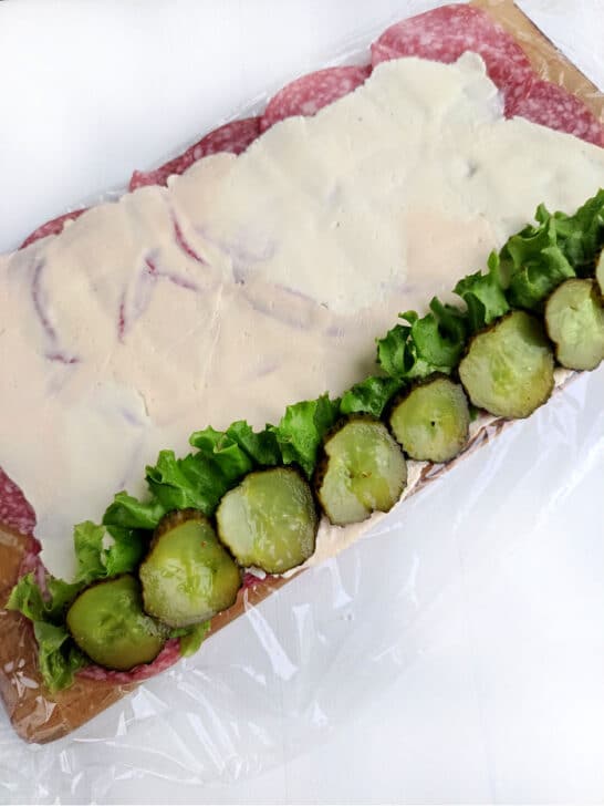 Salami Dill Pickle roll Ups Salami Pickle Pinwheels Appetizer