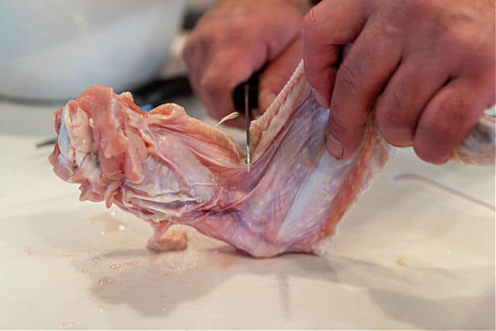 cutting turkey wings