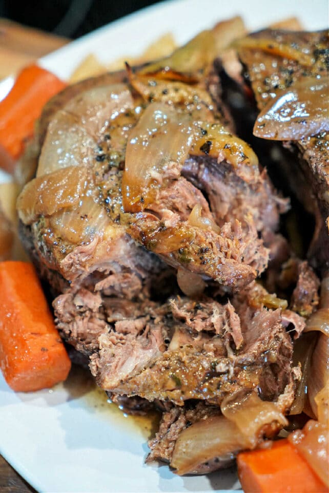 Slow Cook Dutch Oven Roast with Vegetables Bottom Round