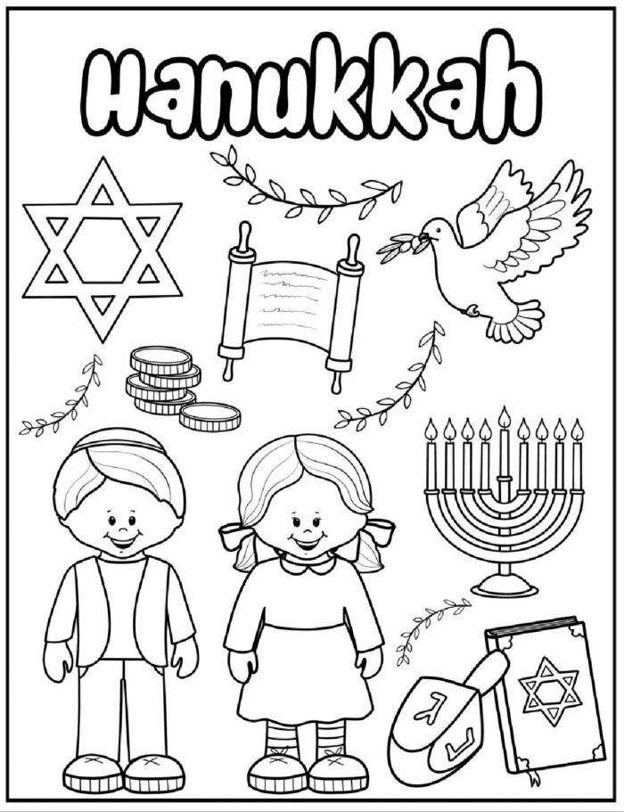 free hanukkah coloring pages