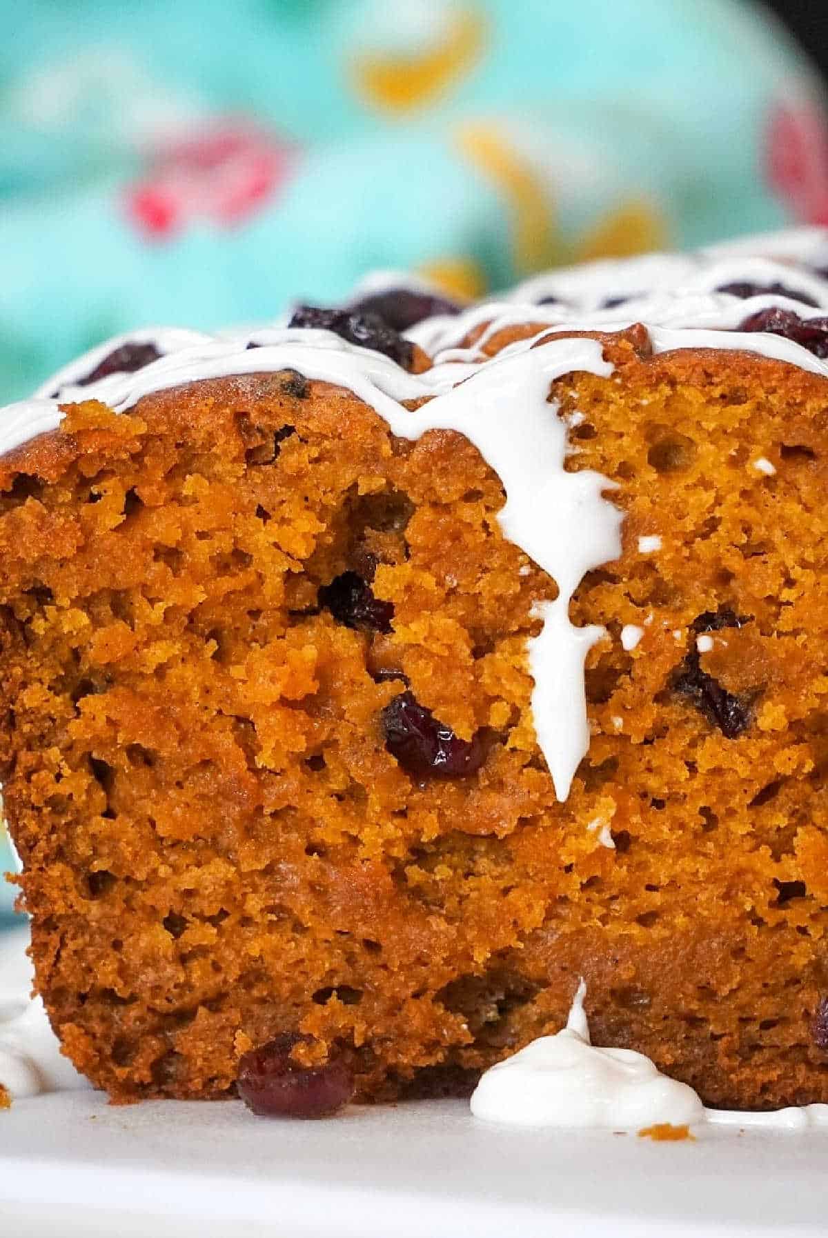 Moist Pumpkin Cranberry Bread with Dried Cranberries