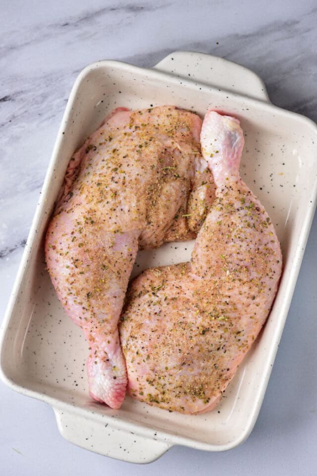 Moist Baked Chicken Leg Quarters in Oven at 400 with Crispy Skin