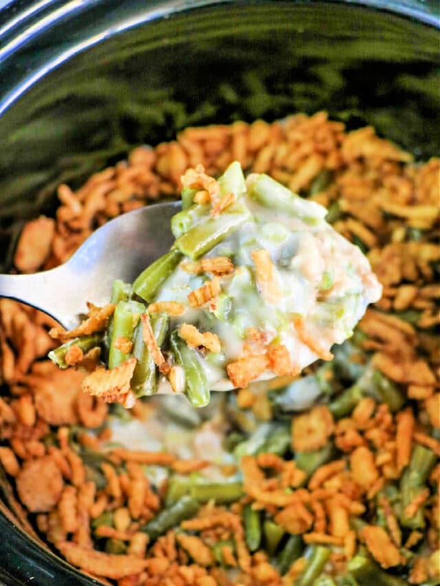 Cheesy Green Bean Casserole with Frozen Green Beans