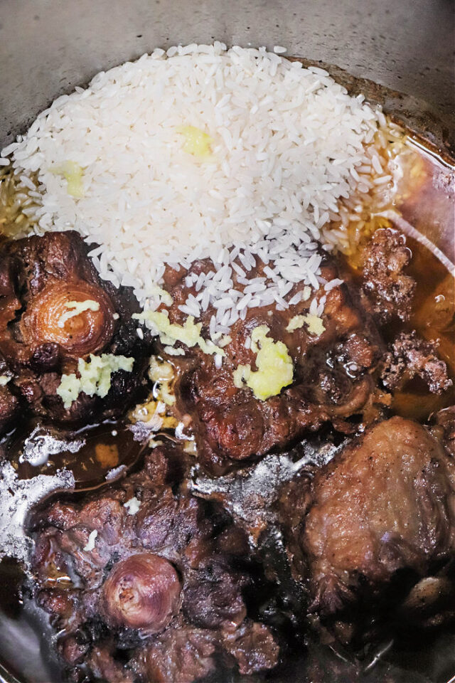 Oxtails and Rice Cooked Together - Ox Tail One Pot Meal