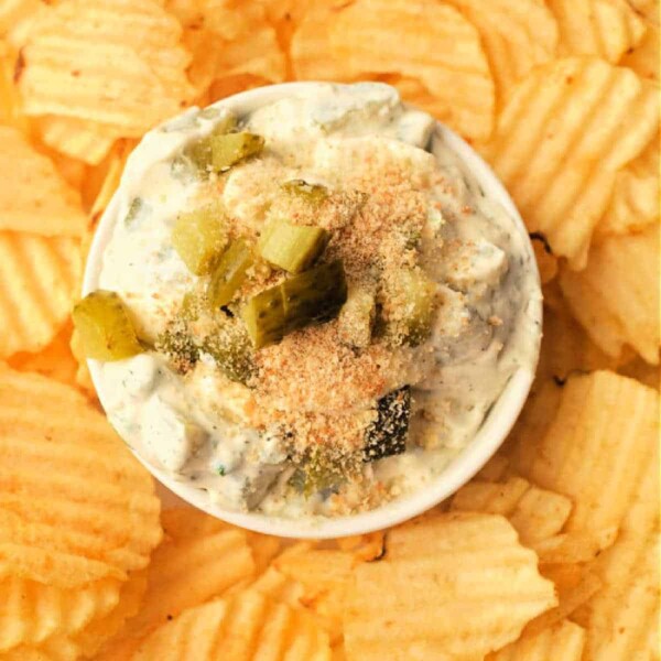 fried pickle and ranch dip