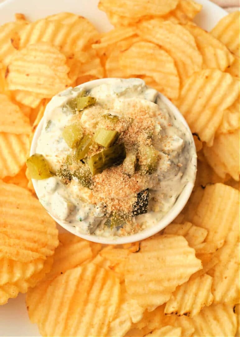 Copycat Fried Pickle and Ranch Dip Pickle Chip Dip