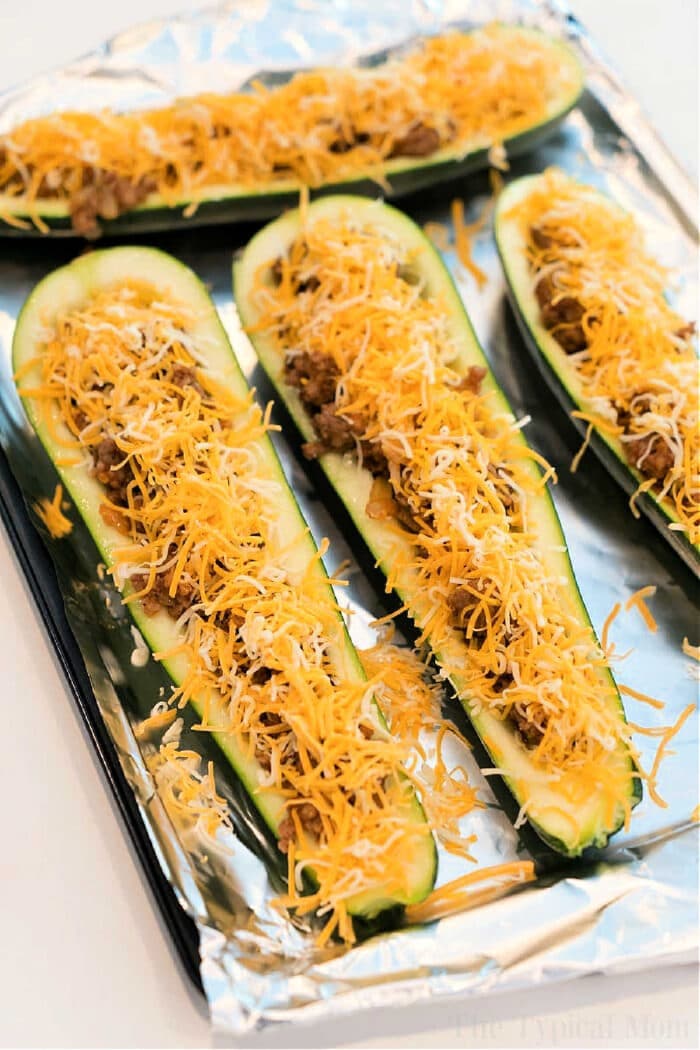 roasted taco zucchini boats