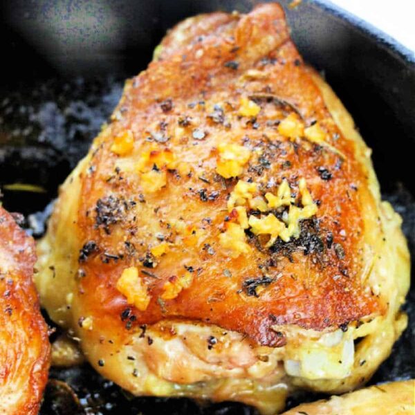 Baked Garlic Butter Chicken Thighs Bone In