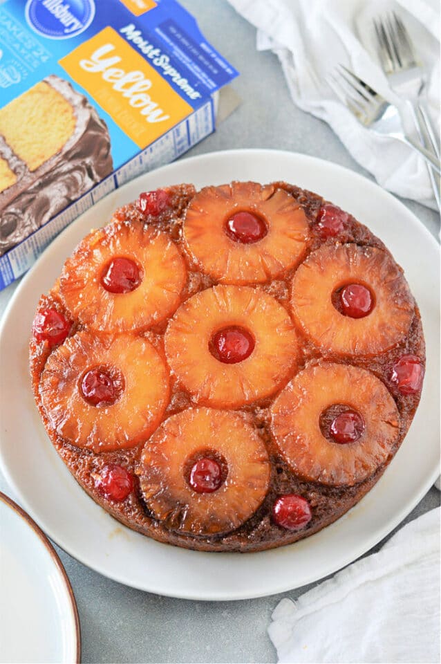 Easy Pineapple Upside Down Cake with Yellow Cake Mix