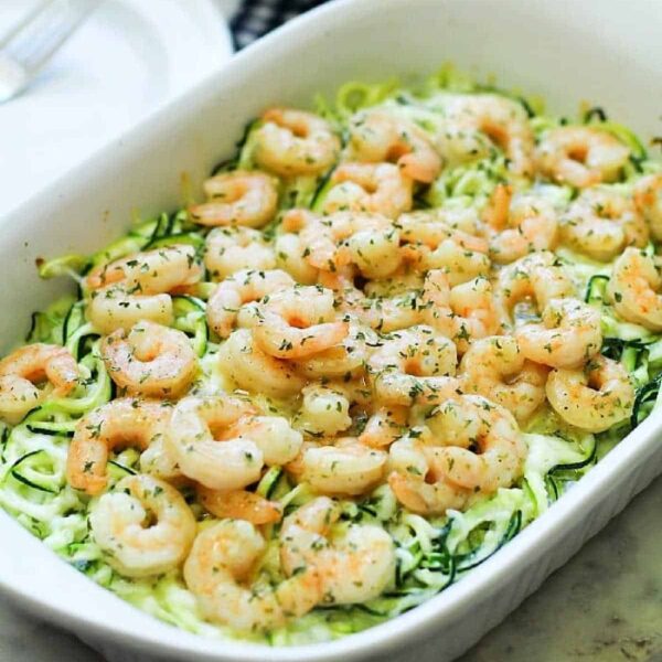 Lemon Garlic Shrimp Zoodles